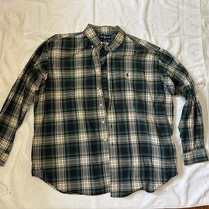 Ralph Lauren Men's Green Plaid Button Down Shirt